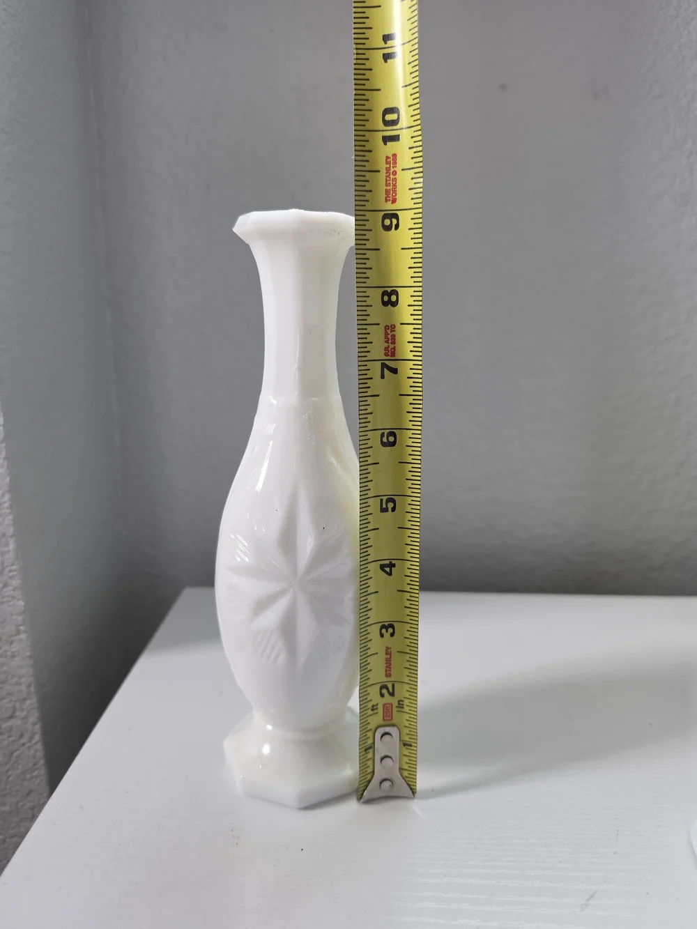 White Decorative Glass Bud Vase - Classic Home Accent